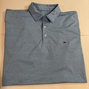 Vineyard Vines Shirt Mens Large Blue Polo OTG On The Go Sankaty Striped Golf
